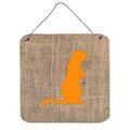 Micasa Meerkat Burlap And Orange Aluminium Metal Wall Or Door Hanging Prints 6 x 6 In. MI758004